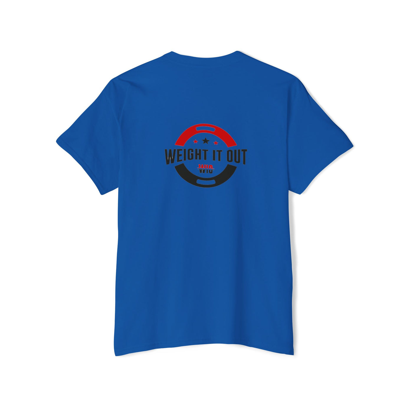 Weight It Out Pocket Tee — Fitness Gym T‑Shirt with 'Weight It Out' Barbell Logo on Back