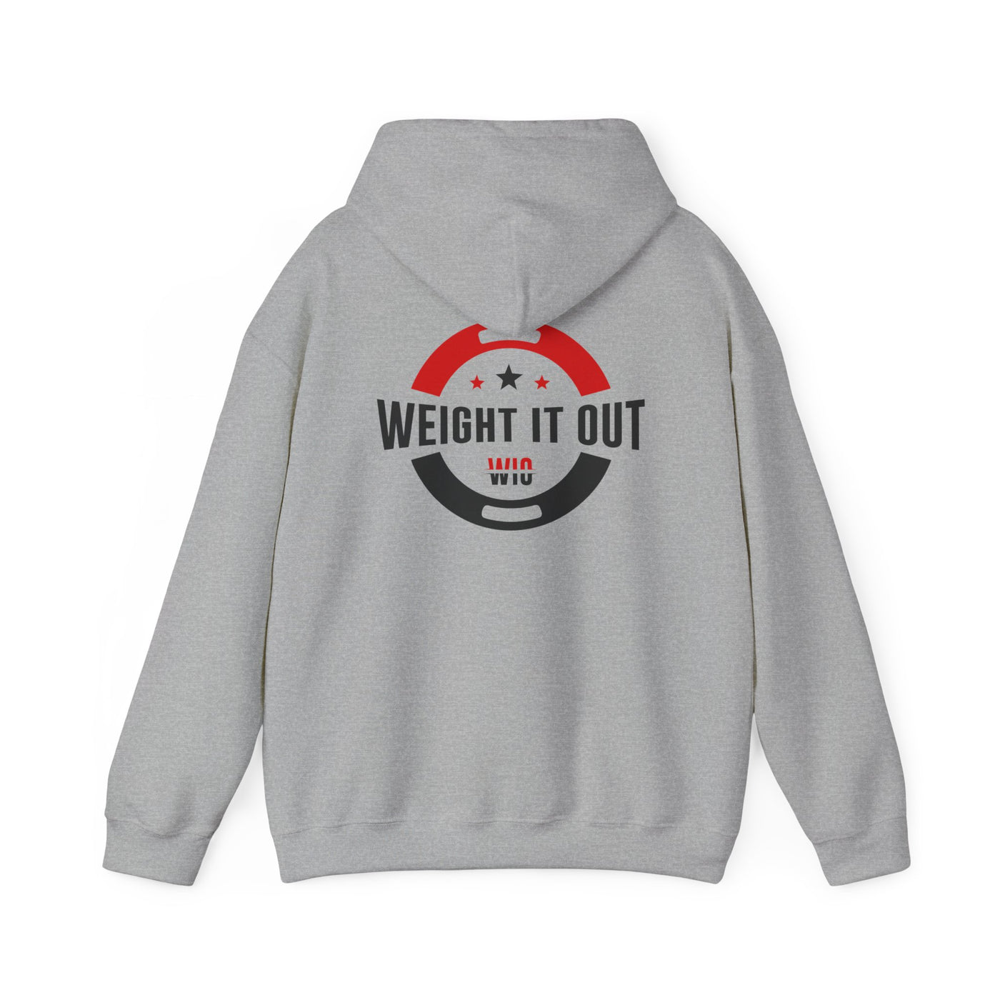 Weight It Out Hoodie - Fitness Logo Pullover Sweatshirt (WIO)