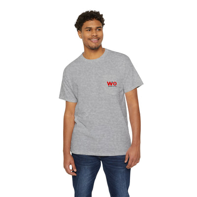 Weight It Out Pocket Tee — Fitness Gym T‑Shirt with 'Weight It Out' Barbell Logo on Back