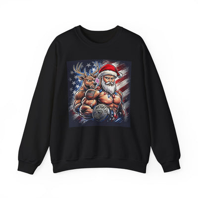 Weight It Out Christmas Santa & Reindeer Crewneck Holiday Limited Edition Sweatshirt