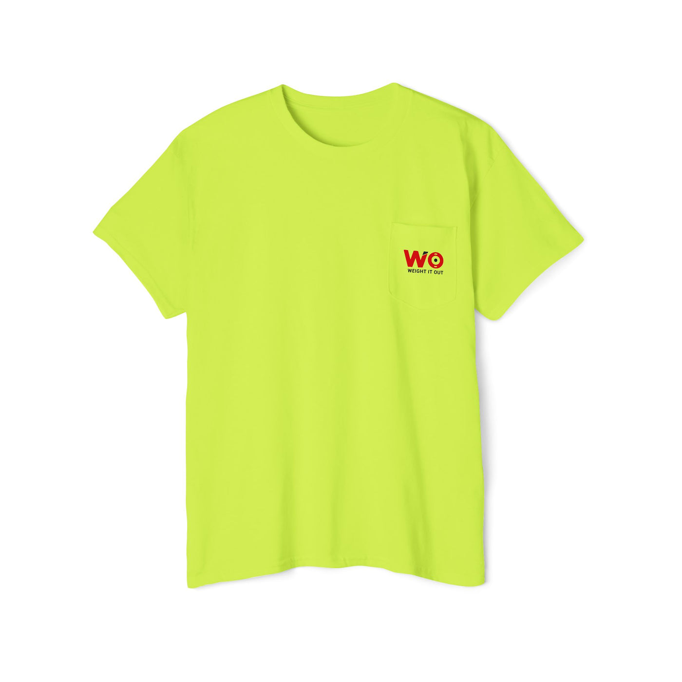 Weight It Out Pocket Tee — Fitness Gym T‑Shirt with 'Weight It Out' Barbell Logo on Back