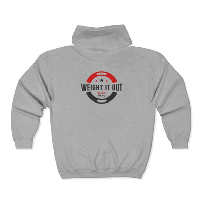 Weight It Out Zip Hoodie – Gym Barbell Fitness Full-Zip Sweatshirt