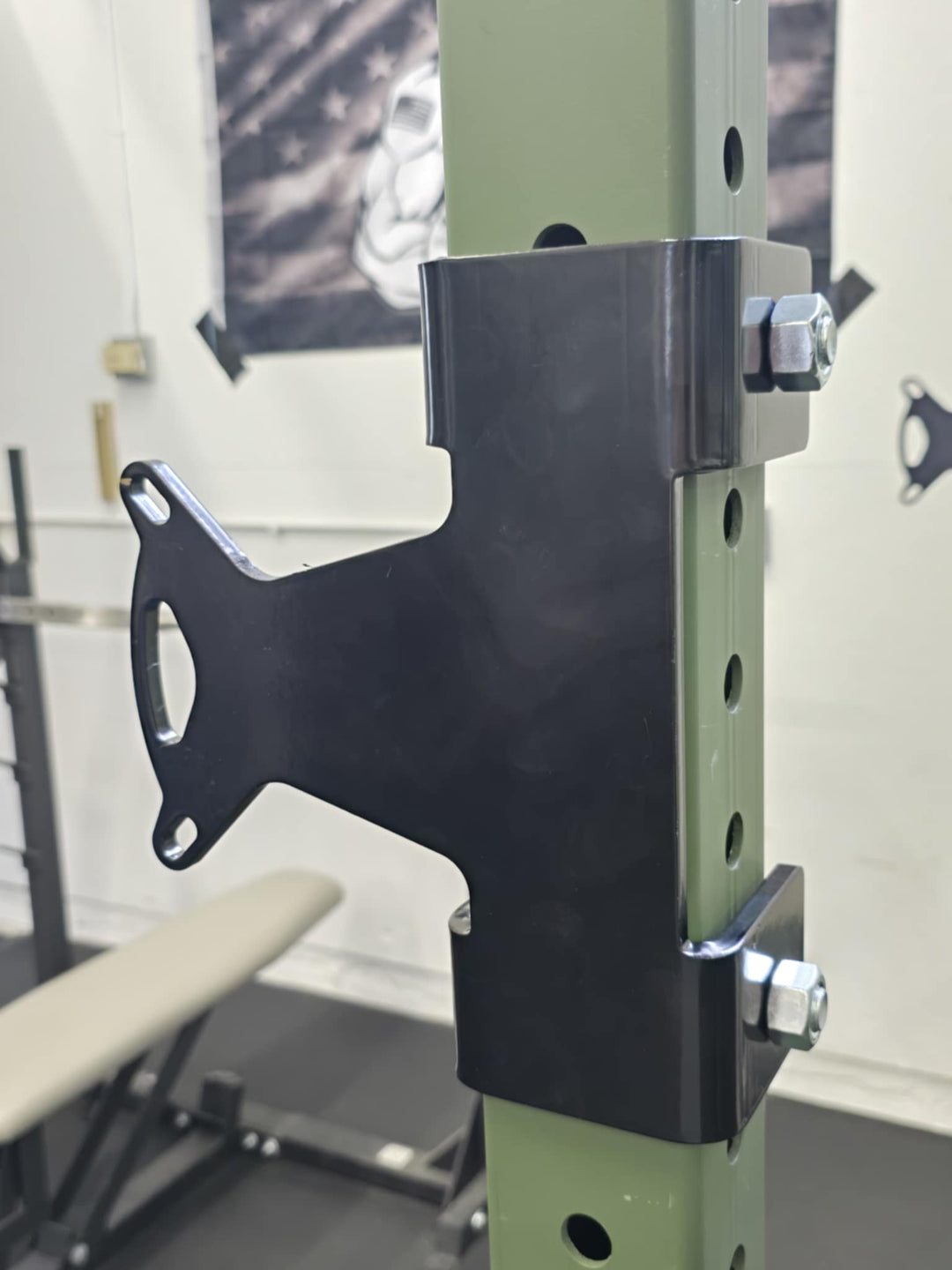 1 inch diameter j hook weight bar J-Cup Hook Attachment Barbell Holder/Squat Rack Solid Steel USA Made P
