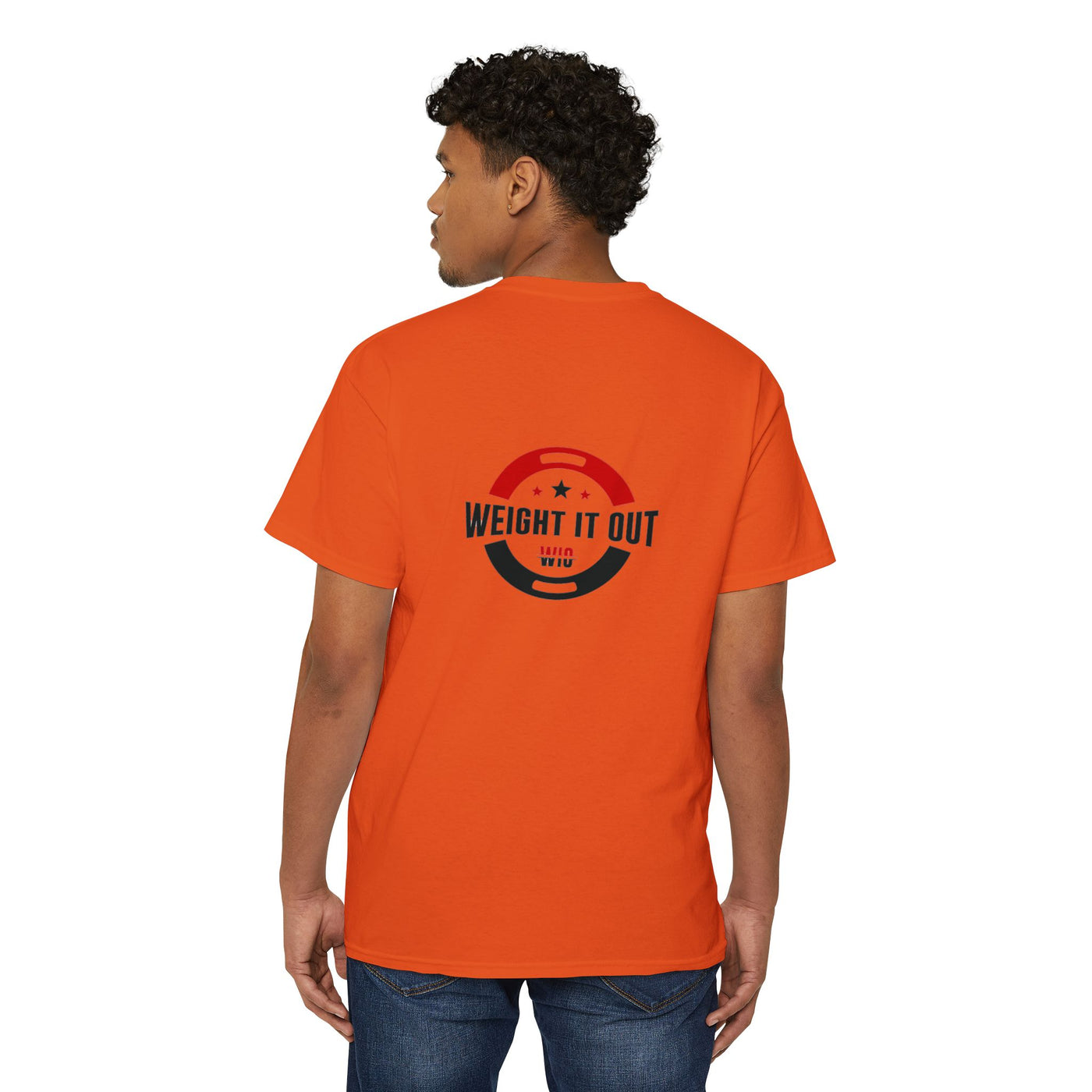 Weight It Out Pocket Tee — Fitness Gym T‑Shirt with 'Weight It Out' Barbell Logo on Back