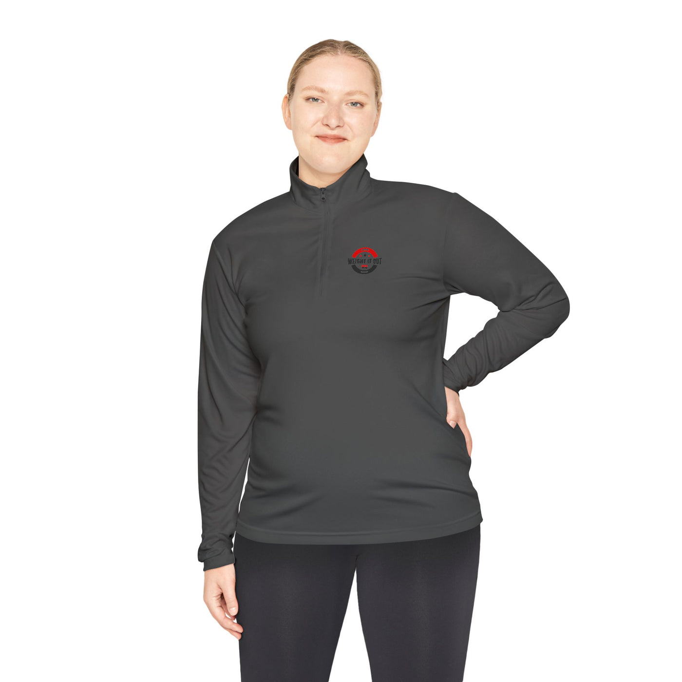 Weight It Out Quarter-Zip Pullover with Logo – Stylish & Versatile Apparel for All Seasons