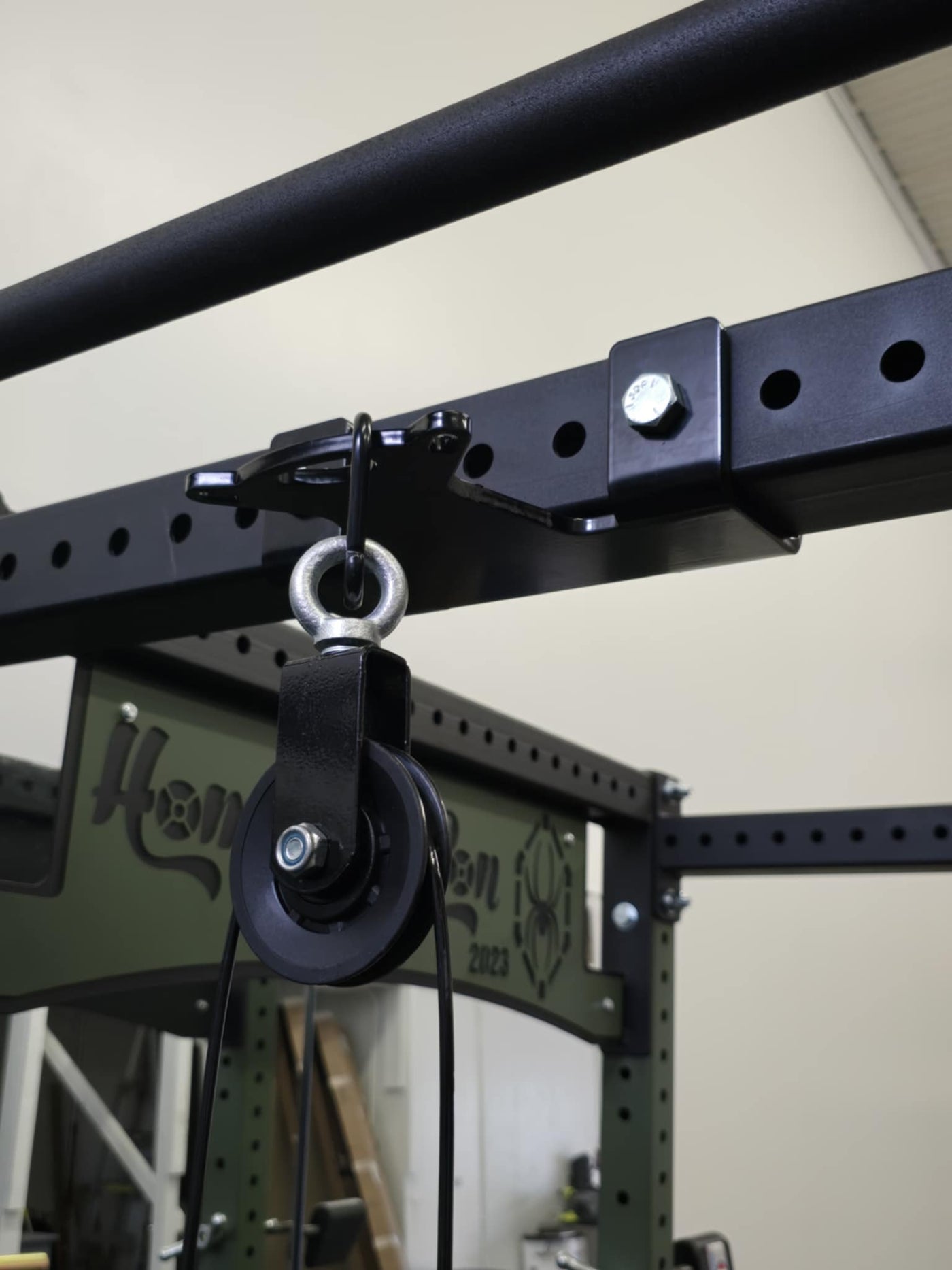 J-Cup Hook Attachment Barbell Holder/Squat Rack 5/8" Holes Accessories Solid Steel USA Made Pairs