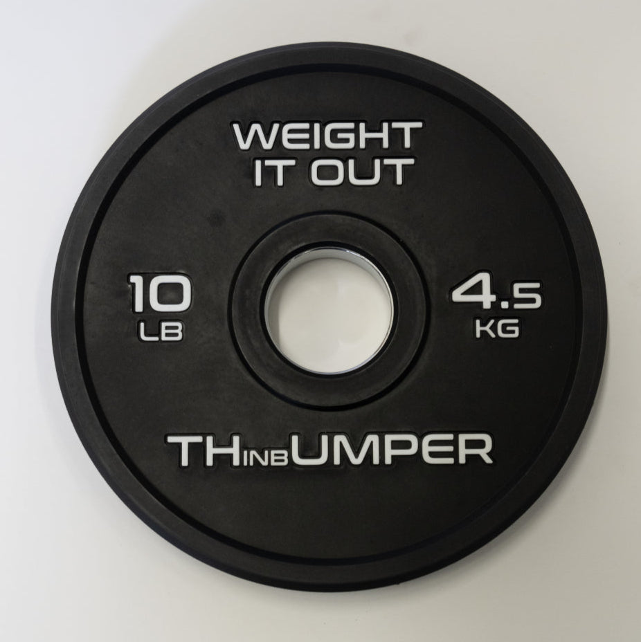 'Thumper' Thin Bumper Weight Plate Sets. (Thinnest Bumper Plates Ever!) Preorder