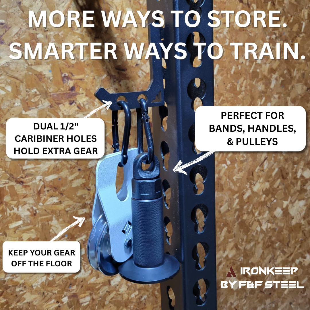 IronKeep QuickHANG Storage Hook – ¼” USA Steel Quick-Attach Rack Hook for Weight Plates, Bands & Cable Attachments