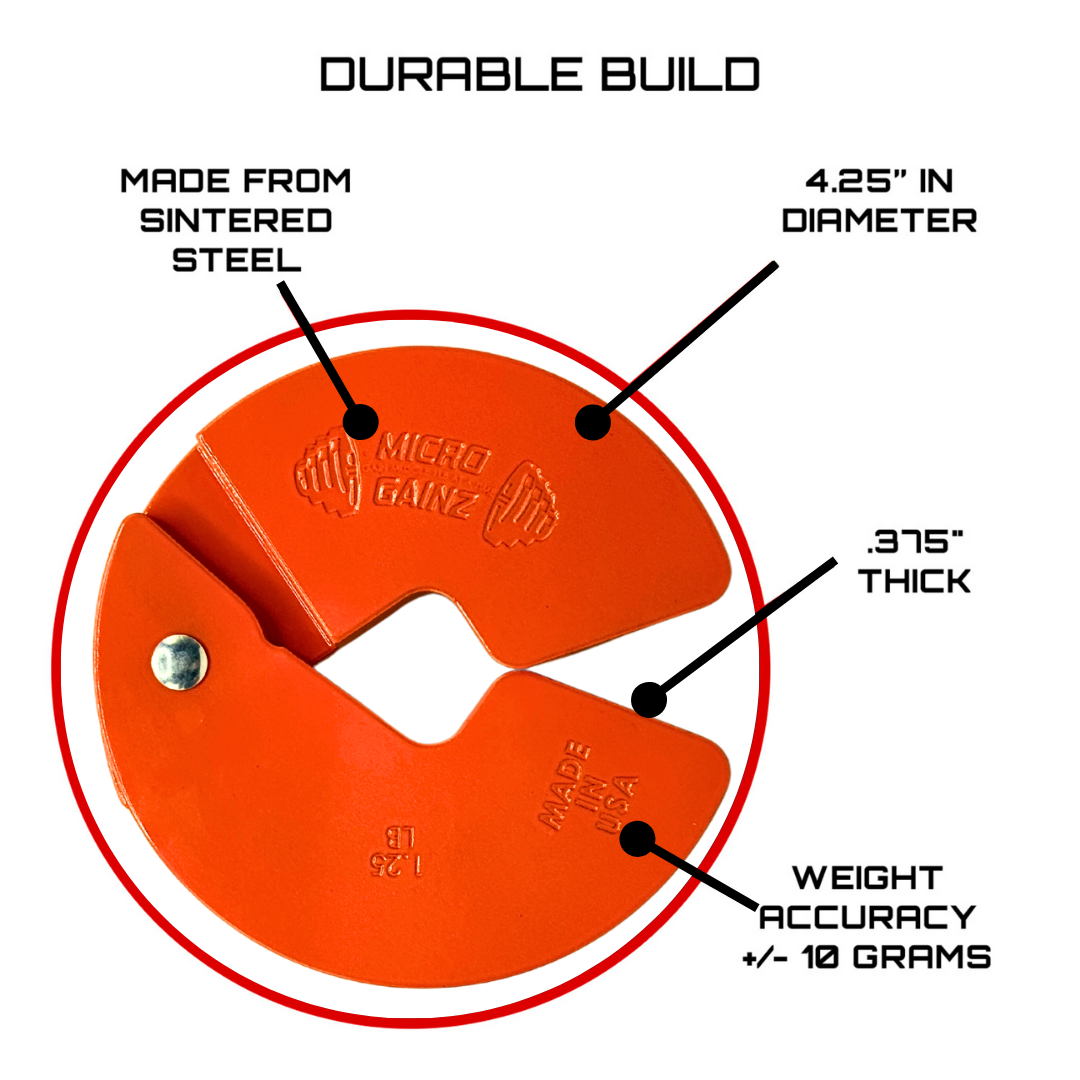 Micro Club Weight Micro Gainz Orange 1.25LB Dumbbell Fractional Weight Plates - Weight It Out