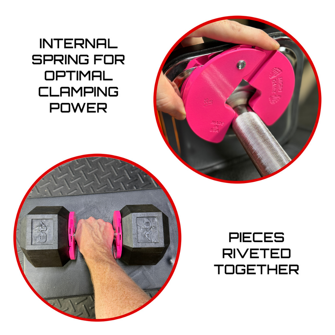 Micro Gainz Pink 1.25LB Dumbbell Fractional Weight Plates