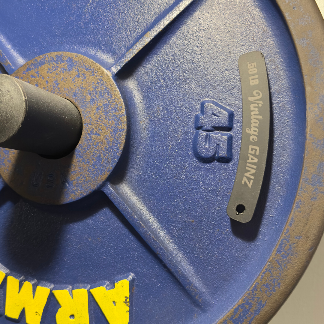 Vintage Gainz 6 Plate Set (4-.25LB, 2-.50LB) of Magnetic Weight Plates