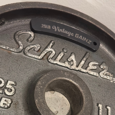 Vintage Gainz 6 Plate Set (4-.25LB, 2-.50LB) of Magnetic Weight Plates