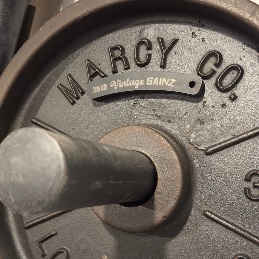 Vintage Gainz 6 Plate Set (4-.25LB, 2-.50LB) of Magnetic Weight Plates
