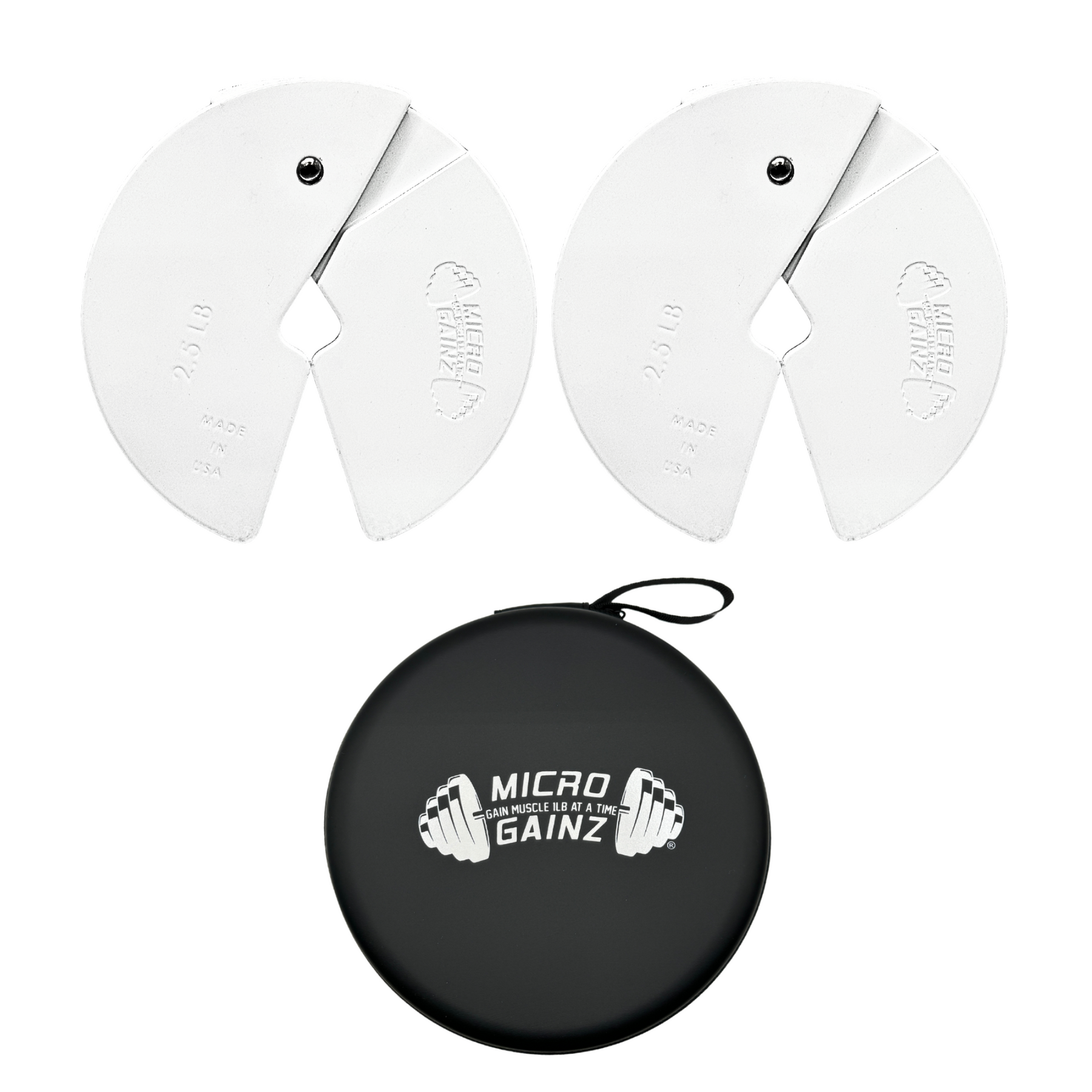 Micro Club Weight Micro Gainz White 2.5LB Dumbbell Fractional Weight Plates - Weight It Out