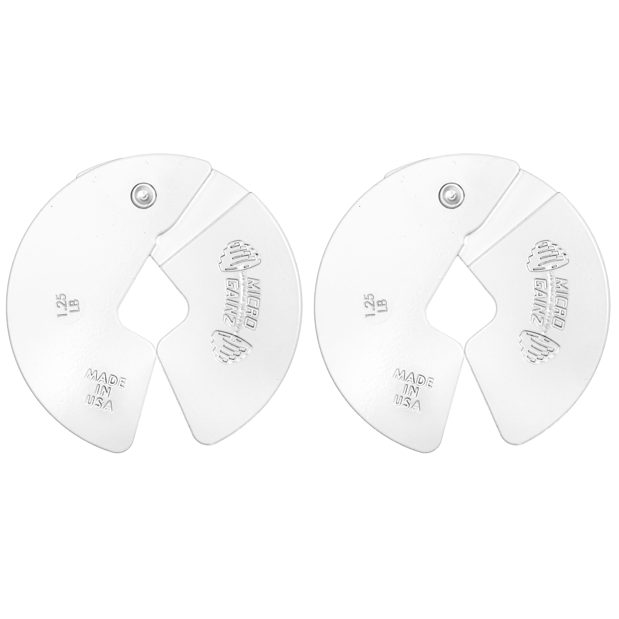 Micro Club Weight Micro Gainz White 1.25LB Dumbbell Fractional Weight Plates - Weight It Out