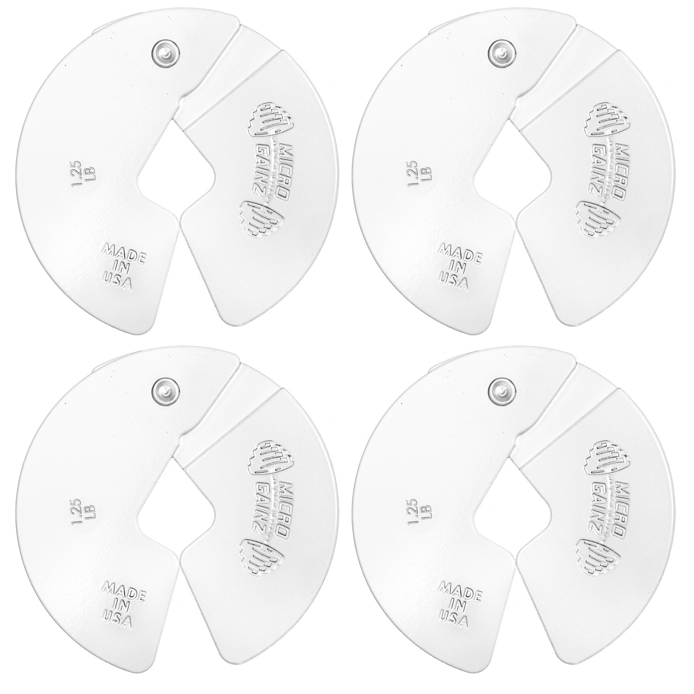 Micro Gainz White 1.25LB Dumbbell Fractional Weight Plates