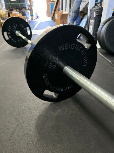 100 Pound 1.75" Thin Cast Iron Olympic Weight Plate Pair Preorder USA Made