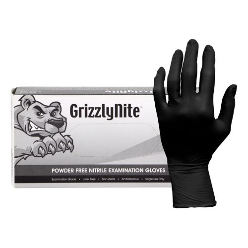 ProWorks® GrizzlyNite® Black Nitrile Powder Free Gloves
