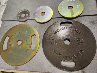 Cast 45lb And Steel Weight Plate Sets